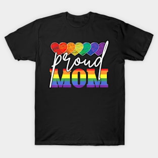 Proud Mom Mothers Day  LGBTQ  Flag Gay Pride LGBT T-Shirt